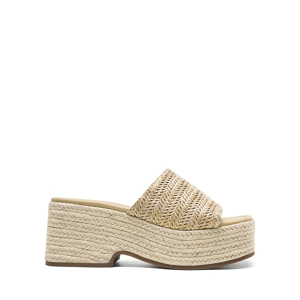 Dream Pairs Raffia Platform Wedge Slide Sandals