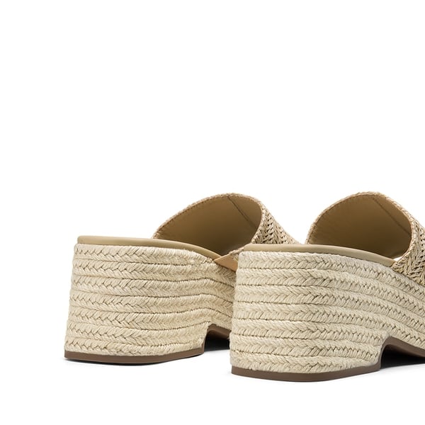 Dream Pairs Raffia Platform Wedge Slide Sandals