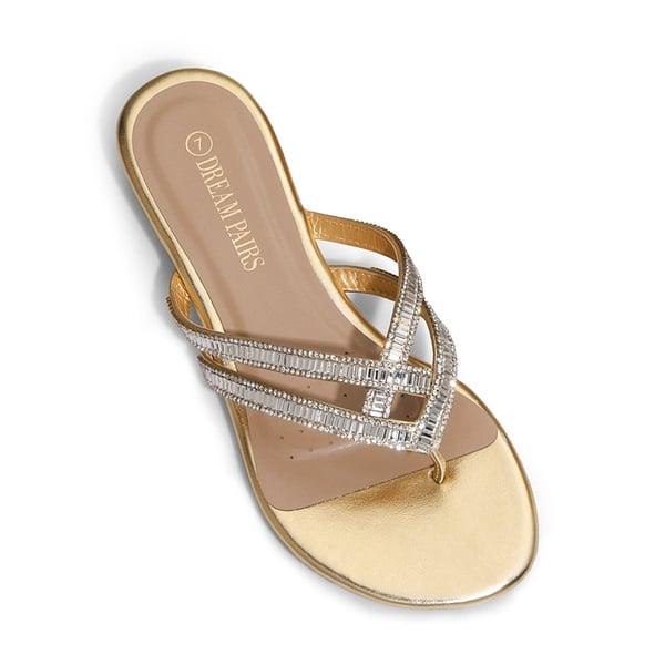 Dream Pairs Rhinestone Cute Flip-Flop Sandals