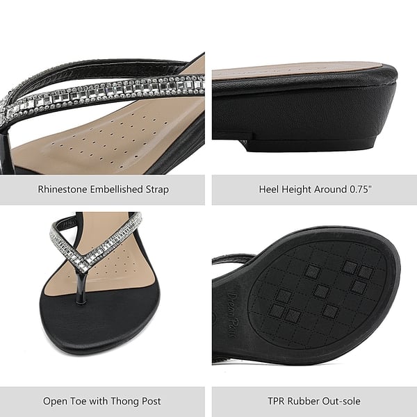 Dream Pairs Rhinestone Flip-Flop Sandals