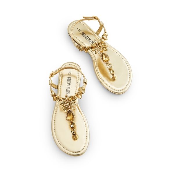 Dream Pairs Rhinestone T-Strap Flat Sandals