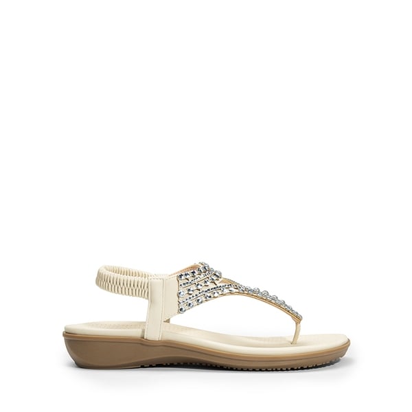 Dream Pairs Rhinestone T-Strap Flat Thong Sandals