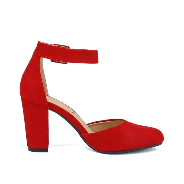 Dream Pairs Round Toe Chunky Heel Pumps