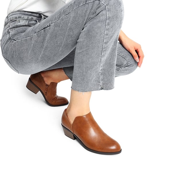 Dream Pairs Side Zip Slip On Booties