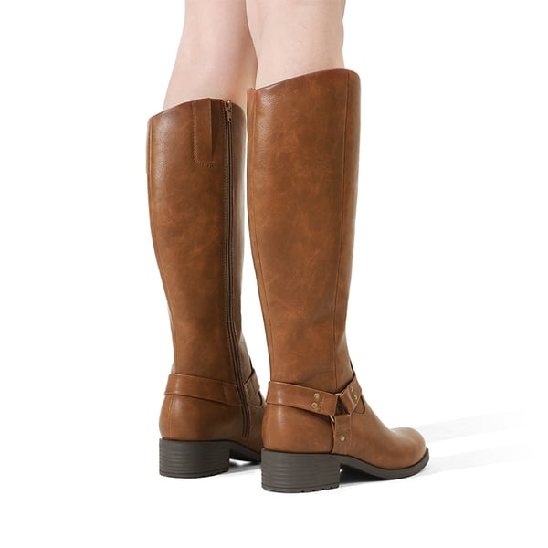 Dream Pairs Side Zipper Buckle Riding Boots