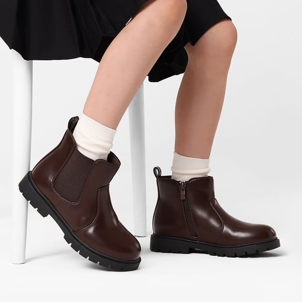 Dream Pairs Side Zipper Kids Chelsea Boots
