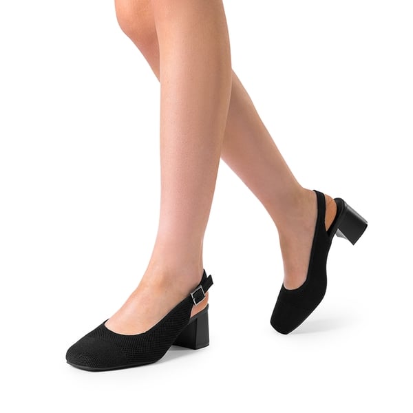 Dream Pairs Slingback Knitted Square Toe Pumps