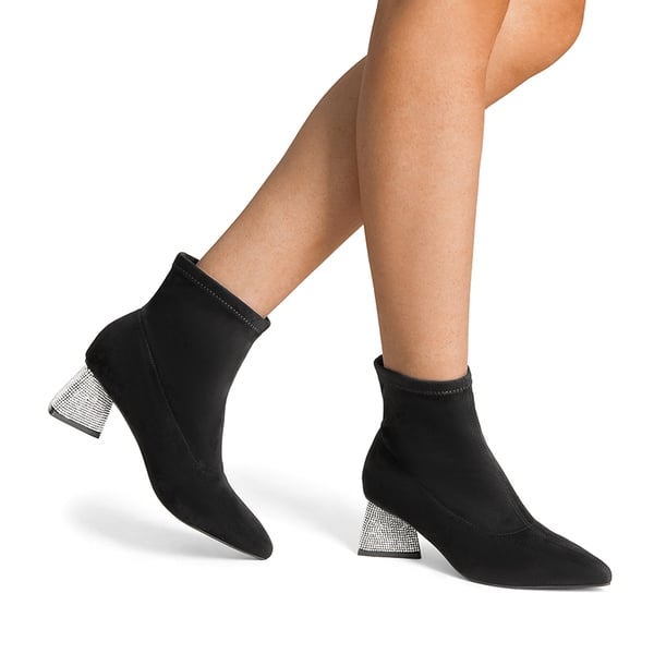 Dream Pairs Slip-On Block Heel Suede Ankle Boots