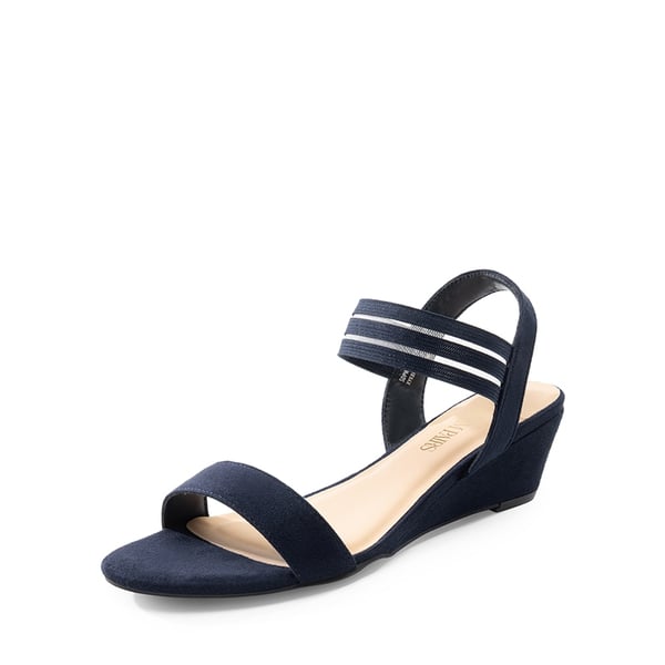 dream pairs Slip on Elastic Strap Wedge Sandals