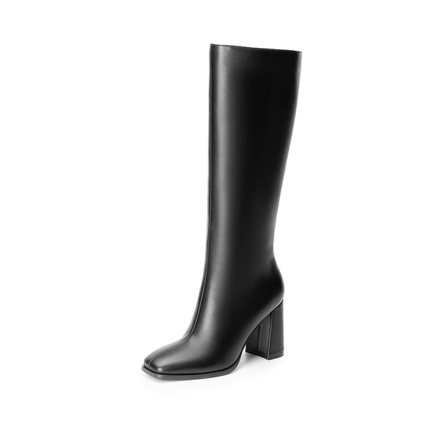 dream pairs Square Toe Block Heel Knee-high Boots
