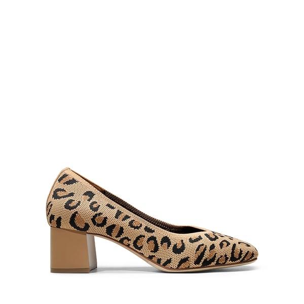 Dream Pairs Square Toe Block Heel Knit Pumps