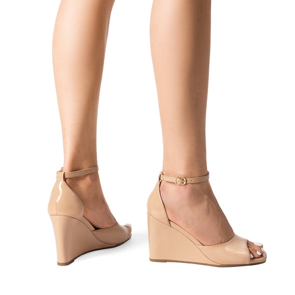 Dream Pairs Square-Toe Buckle Strap Wedge Sandals