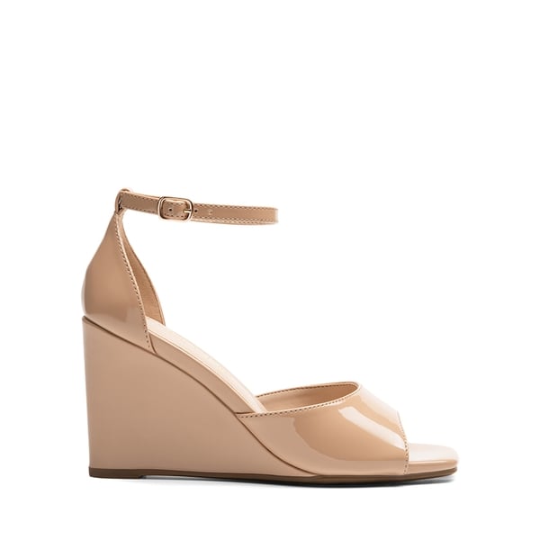 Dream Pairs Square-Toe Buckle Strap Wedge Sandals