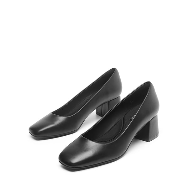 Dream Pairs Square Toe Low Chunky Pumps