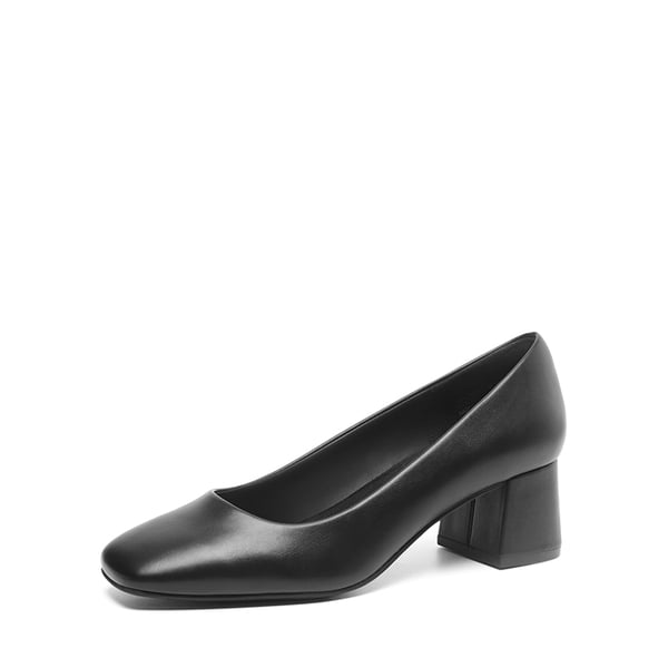 dream pairs Square Toe Low Chunky Pumps