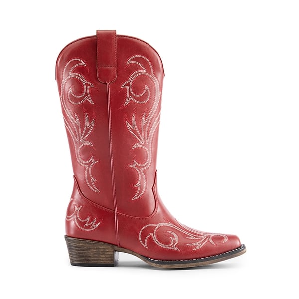 Dream Pairs Square-toe Mid-Calf Cowgirl Boots