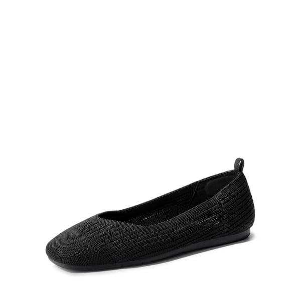 dream pairs Square-Toe Sustainable Knit Flats