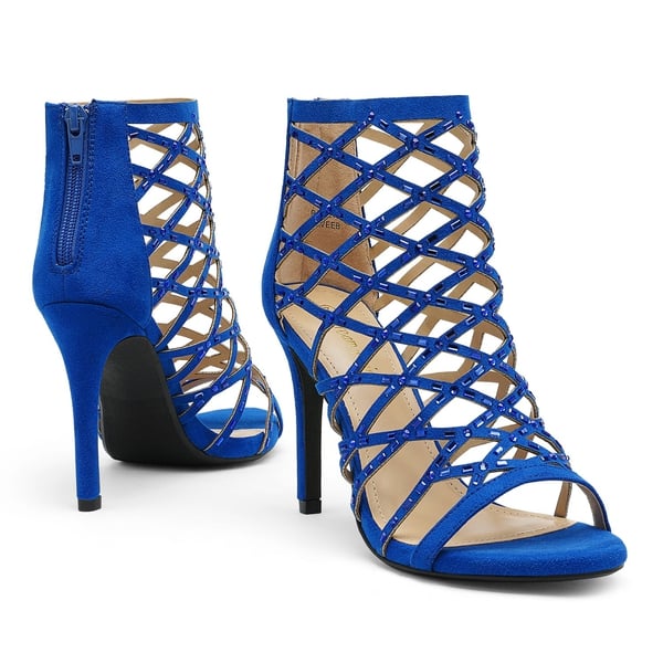 Dream Pairs Strappy Stiletto Rhinestone Sandals