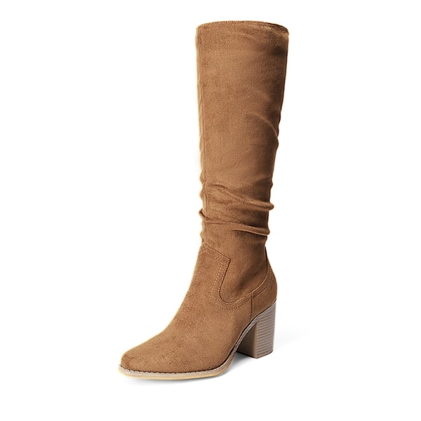 dream pairs Suede Snip Toe Knee-High Riding Boots