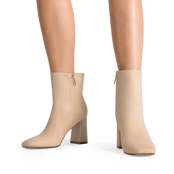 Dream Pairs Suqare-Toe Block Heel Ankle Boots