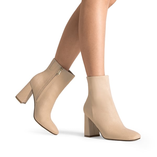 Dream Pairs Suqare-Toe Block Heel Ankle Boots