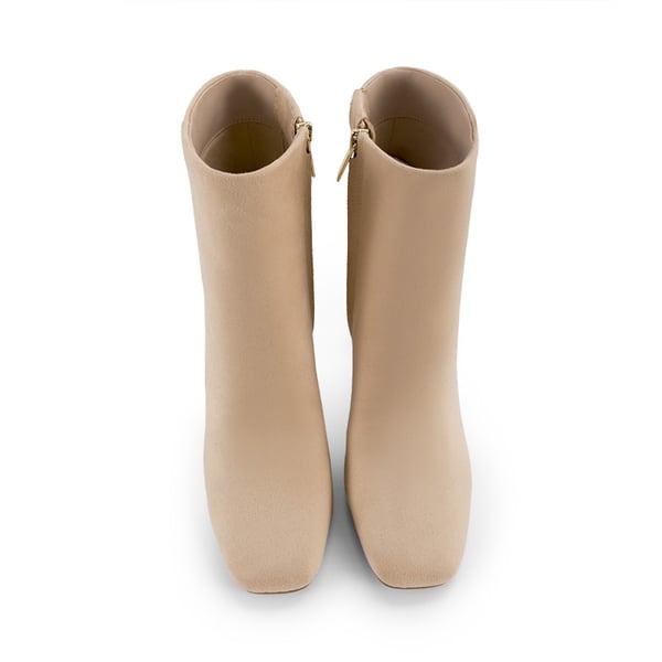 Dream Pairs Suqare-Toe Block Heel Ankle Boots