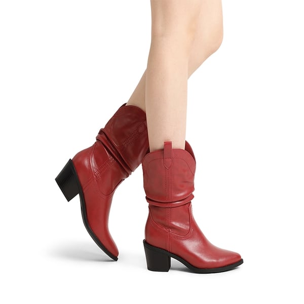 Dream Pairs V-cut Cuff Mid Calf Cowboy Boots