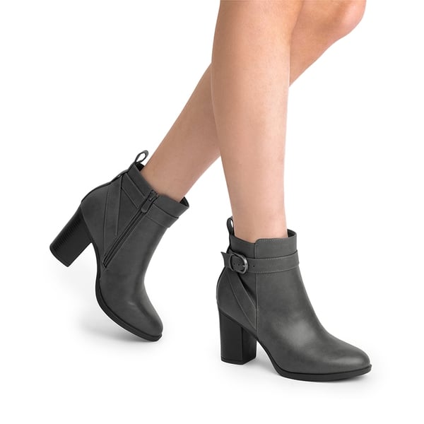 Dream Pairs Vegan Leather Chunky Heel Ankle Boots