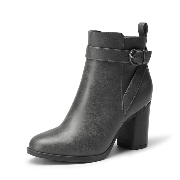 dream pairs Vegan Leather Chunky Heel Ankle Boots
