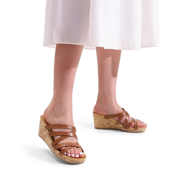 Dream Pairs Velvety Layer Strappy Wedge Sandals