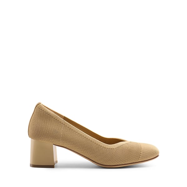 Dream Pairs Water-Resistant Block Heel Knit Pumps