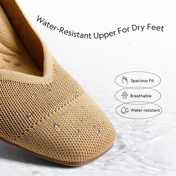 Dream Pairs Water-Resistant Block Heel Knit Pumps