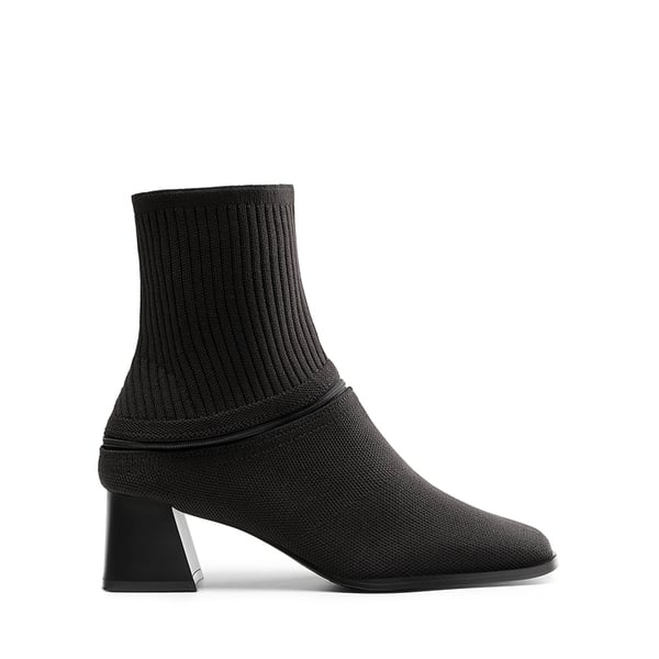 Dream Pairs Waterproof Block Heel Knit Ankle Boots