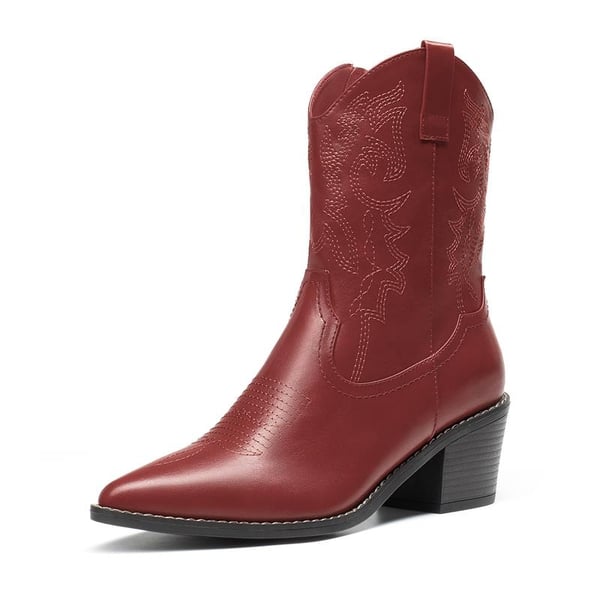 dream pairs Western Chunky Heel Cowboy Ankle Boots