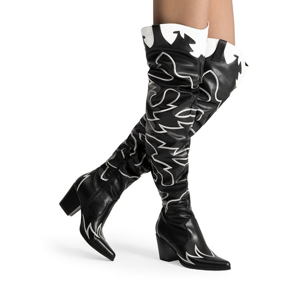Dream Pairs Western Embroidery Thigh High Boots