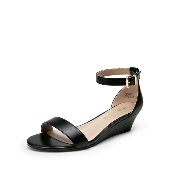 Dream Pairs Wide-Toe Ankle Strap Low Wedge Sandals