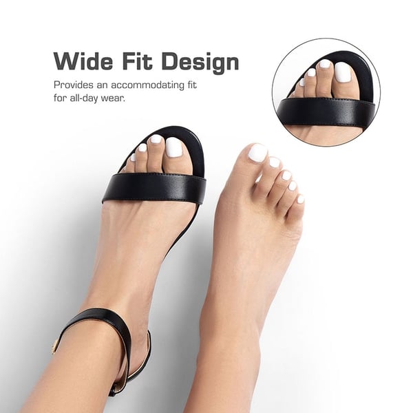 Dream Pairs Wide-Toe Ankle Strap Low Wedge Sandals
