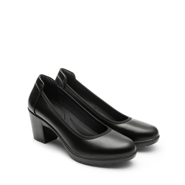 Dream Pairs Wide-Toe Arch Support Block Heel Pumps