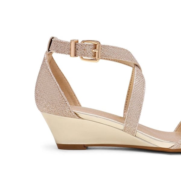 Dream Pairs Wide Width Open Toe Low Wedge Sandals