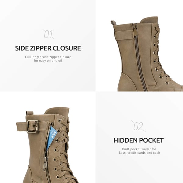 Dream Pairs Winter Mid Calf Lace Up Boots