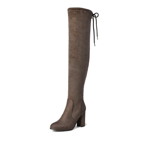 dream pairs Women's Chunky Heel Thigh-High Boots