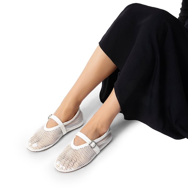 Dream Pairs Women's Fishnet Ballet Flats