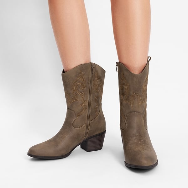 Dream Pairs Women's Vintage Western Cowboy Boots