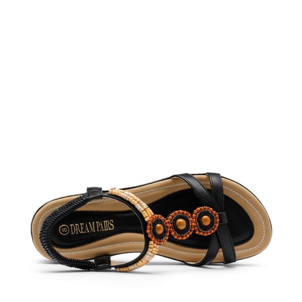 Dream Pairs Elastic Ankle Strap Bohemian Flat Sandals