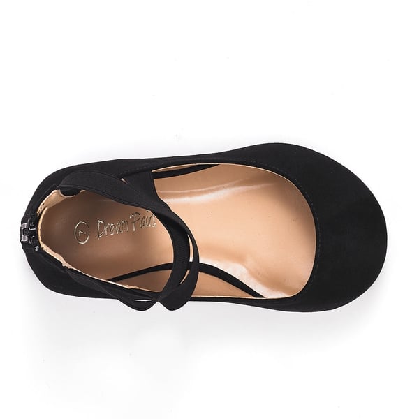 Dream Pairs Elastic Closed Toe Flats With Ankle Strap