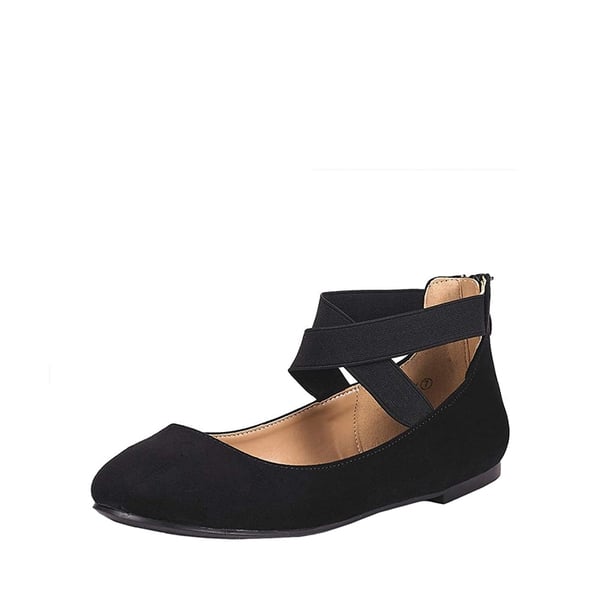 dream pairs Elastic Closed Toe Flats with Ankle Strap