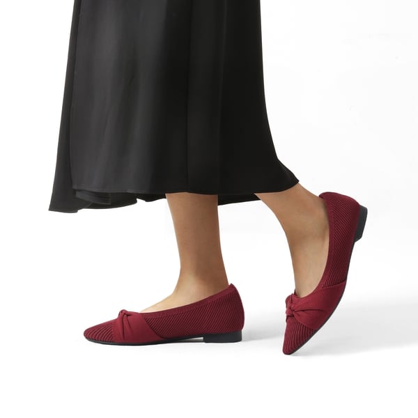 Dream Pairs Elegant Lightweight Bow Knitted Flat Shoes