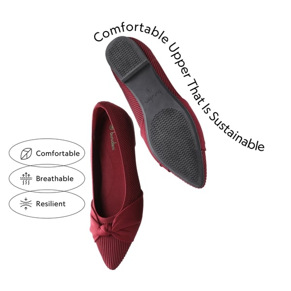 Dream Pairs Elegant Lightweight Bow Knitted Flat Shoes