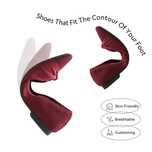 Dream Pairs Elegant Lightweight Bow Knitted Flat Shoes