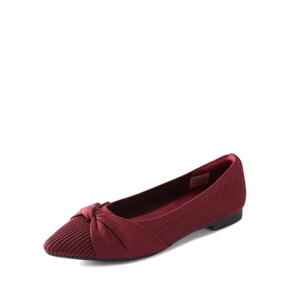dream pairs Elegant Lightweight Bow Knitted Flat Shoes
